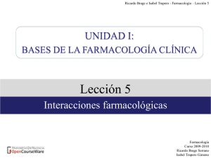 lección 5. interacciones farmacológicas - OCW-UV