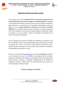 Antidopaje Ámbito Nacional - Real Federación Española de Judo y