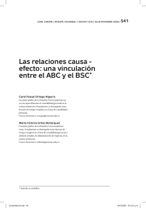 Las relaciones causa - efecto: una vinculación entre el ABC y el BSC*