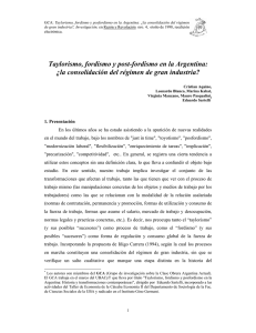 Taylorismo, fordismo y post-fordismo en la Argentina: ¿la