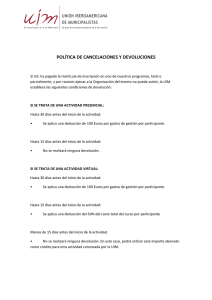 POLÍTICA DE CANCELACIONES Y DEVOLUCIONES