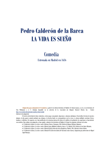 Pedro Calderón de la Barca LA VIDA ES SUEÑO