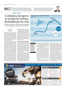 Catalunya recupera la meitat de la feina destruïda per la crisi