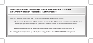 Notice to customers concerning Critical Care