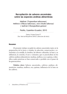 Recopilacion de saberes ancestrales sobre las especies andinas