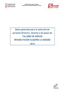Bases Selección Personal TALLERES EMPLEO 2015