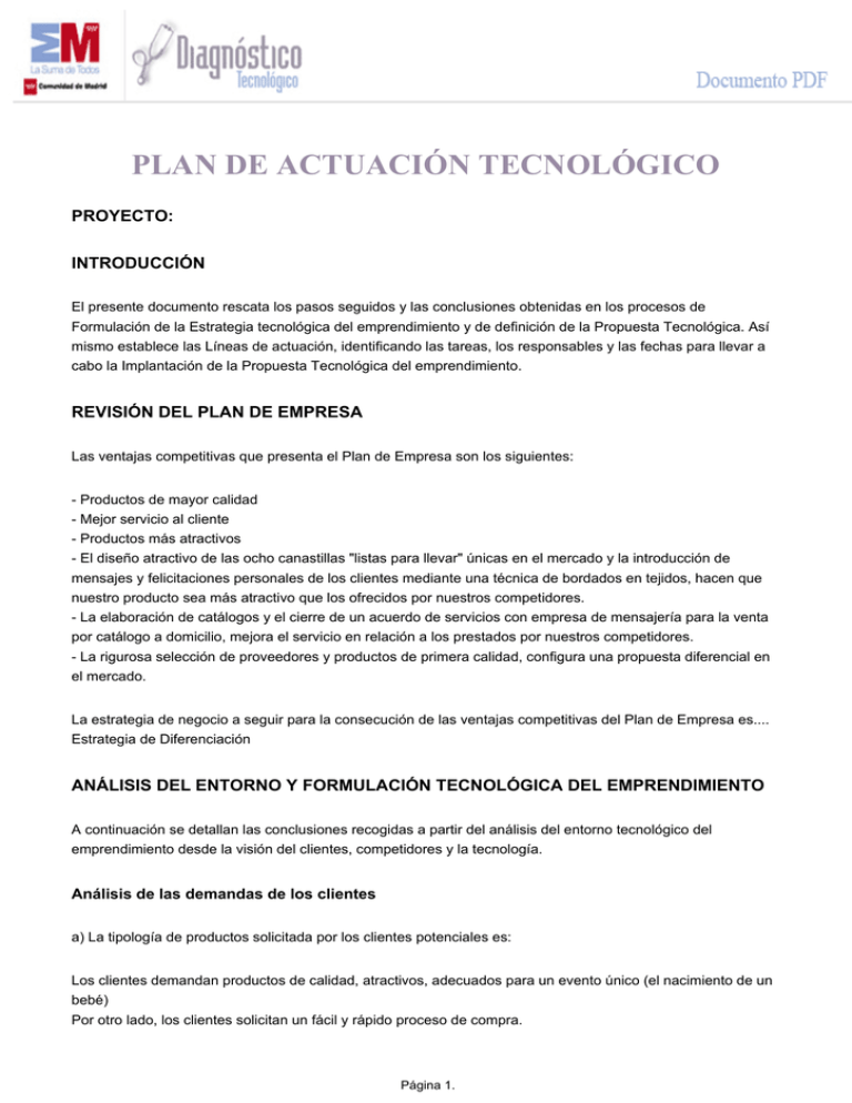 Plan De Actuaci N Tecnol Gico