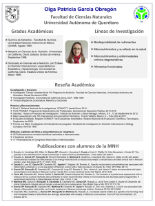 Olga Patricia García Obregón - Facultad de Ciencias Naturales UAQ