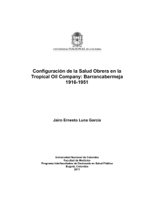 Configuración de la Salud Obrera en la Tropical Oil Company