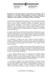 Resolución de 22 de junio - Hezkuntza, Hizkuntza Politika eta