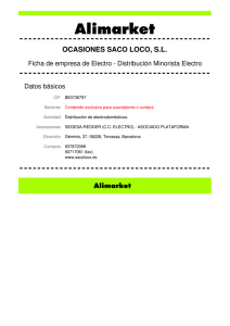OCASIONES SACO LOCO, S.L. - Empresas de Electro en Alimarket
