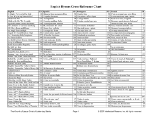English Hymns Cross-Reference Chart