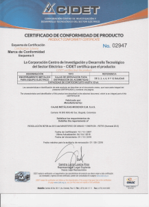 certificado de conformidad de producto