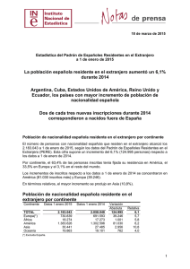 estadísticas del Padrón de Españoles Residentes en el Extranjero