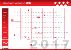 Calendario laboral de 2017