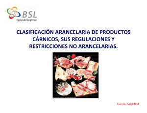 clasificación arancelaria de productos cárnicos, sus regulaciones y