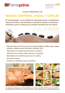masaje corporal, facial y capilar