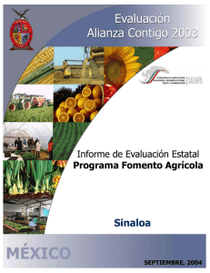 Fomento Agrícola - Evaluación y análisis de políticas publicas