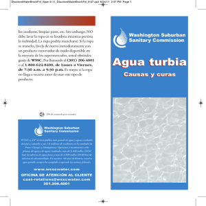 Agua turbia Agua turbia - Washington Suburban Sanitary Commission
