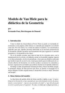 Modelo de Van Hiele para la didáctica de la Geometría