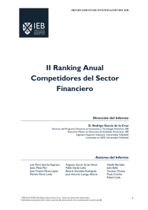 II Ranking Anual Competidores del Sector Financiero