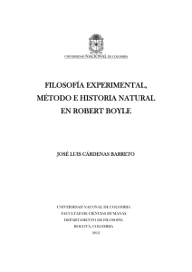 filosofía experimental, método e historia natural en robert boyle