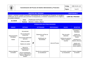 Caracterización del Proceso de Gestión Administrativa y Financiera