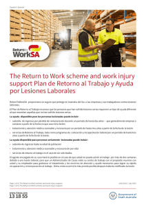 The Return to Work scheme work injury support