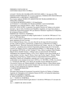 FIDEEROS. PASTAS SECAS CONVENIO COLECTIVO 19/1990(1