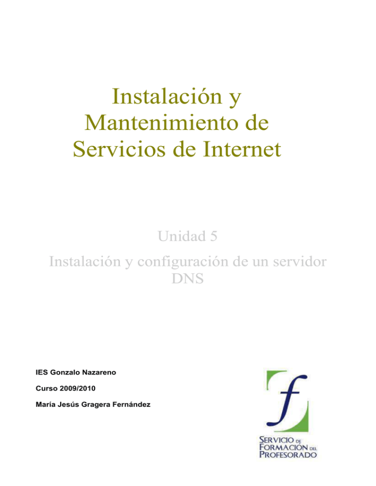 Unidad Instalaci N Y Configuraci N De Un Servidor Dns Archivo