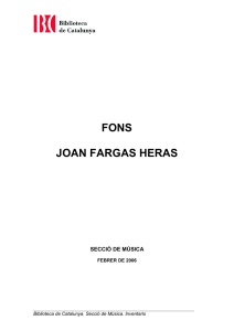 fons joan fargas heras - Biblioteca de Catalunya