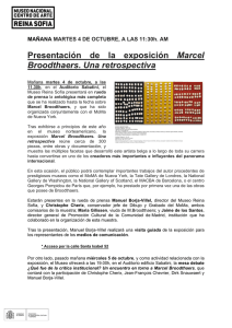 Presentación de la exposición Marcel Broodthaers. Una retrospectiva