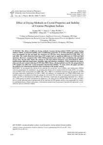 Effect of Drying Methods on Crystal Properties and Stability of