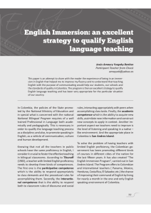 English Immersion: an excellent strategy to qualify English language