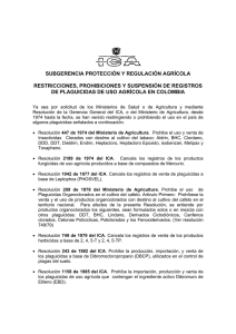 Plaguicidas prohibidos, restringidos y cancelados en Colombia