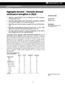 Aggregate demand – Domestic demand continued to strengthen in