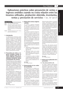 Aplicaciones prácticas sobre presunción de ventas o ingresos