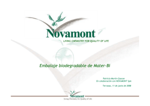Embalaje biodegradable de Mater-Bi
