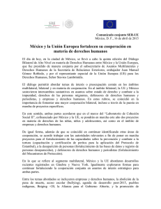 México y la Unión Europea fortalecen su cooperación en materia de