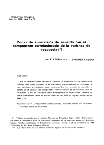 Zonas de supervisión de acuerdo con el componente