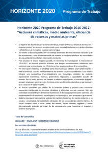 Horizonte 2020 Programa de Trabajo 2016