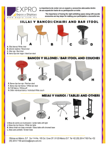 SILLAS Y BANCOS/CHAIRS AND BAR STOOL BANCOS Y