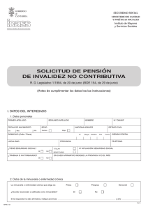 solicitud de pensión de invalidez no contributiva