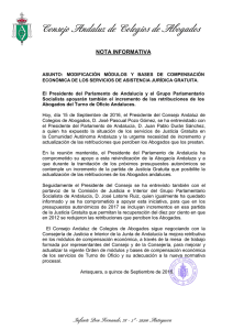 Nota informativa del Consejo Andaluz de Colegios de Abogados.