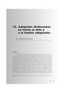 10. Adopción. Reflexiones en torno al niño y a la familia adoptante