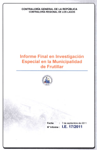 informe investigación especial 17-11 municipalidad de frutillar sobre