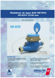 Medidores de Agua BAR METERS MT-KD-P 15