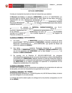 ACTA DE COMPROMISO Conste por el presente documento el Acta