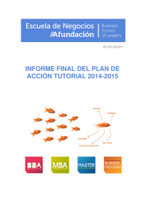 INFORME FINAL DEL PLAN DE ACCIÓN TUTORIAL 2014-2015