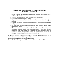 REQUISITOS PARA CAMBIO DE JUNTA DIRECTIVA PERSONAS
